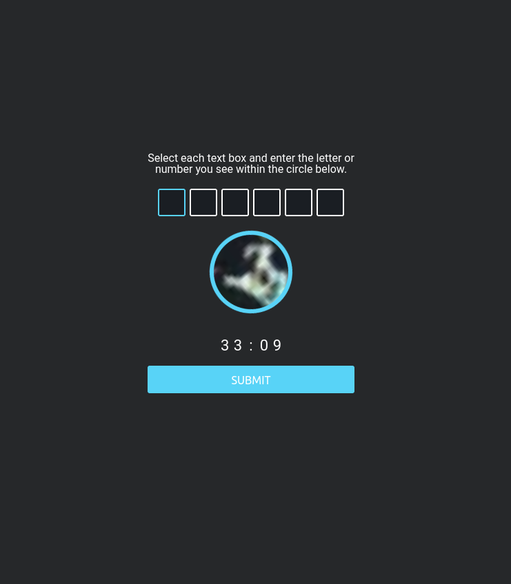 CAPTCHA security challenge